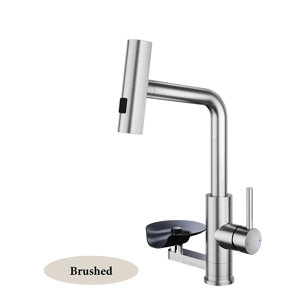 Multi Function Kitchen Faucet Flying Rain Stream Nozzle Waterfall Kitchen Sink Faucets Deck Mounted Cup Washer Kitchen Mixer Tap
