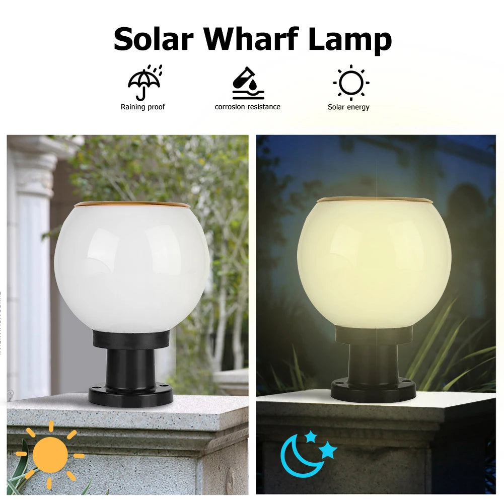Waterproof Solar LED Bollard Light Outdoor Garden Yard Lawn Pillar Lamp