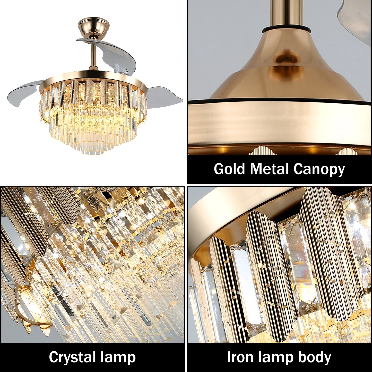 Modern Ceiling Fan With Led Light  Smart APP Remote Contro Reversible BLDC Intelligent Fandelier Lamp Indoor Fixture
