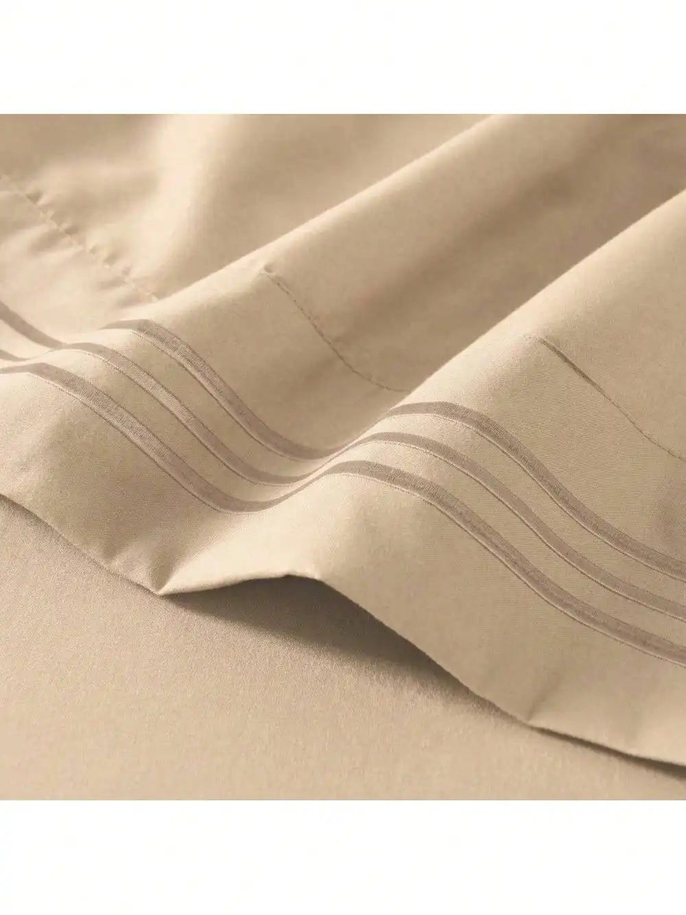 4PCS Cooling Luxury Hotel Bedding Set 15 Deep Pocket Shrink Fade Resistant Embroidered Pillowcases