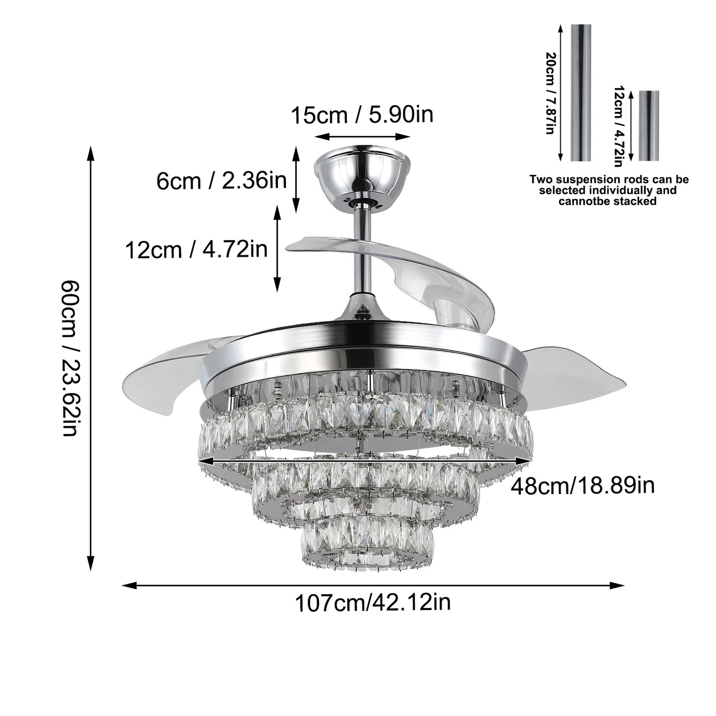 Modern Ceiling Fan With Led Light  Smart APP Remote Contro Reversible BLDC Intelligent Fandelier Lamp Indoor Fixture