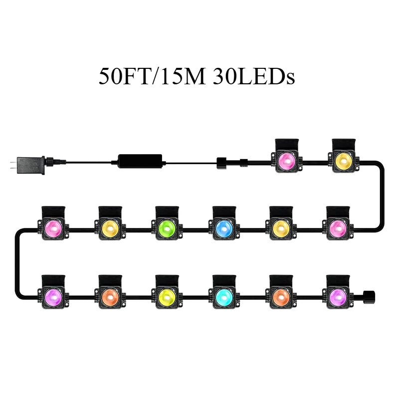 Smart LED outdoor lights APP controls outdoor garden lights RGB gradient with remote control LED landscape lights suitable