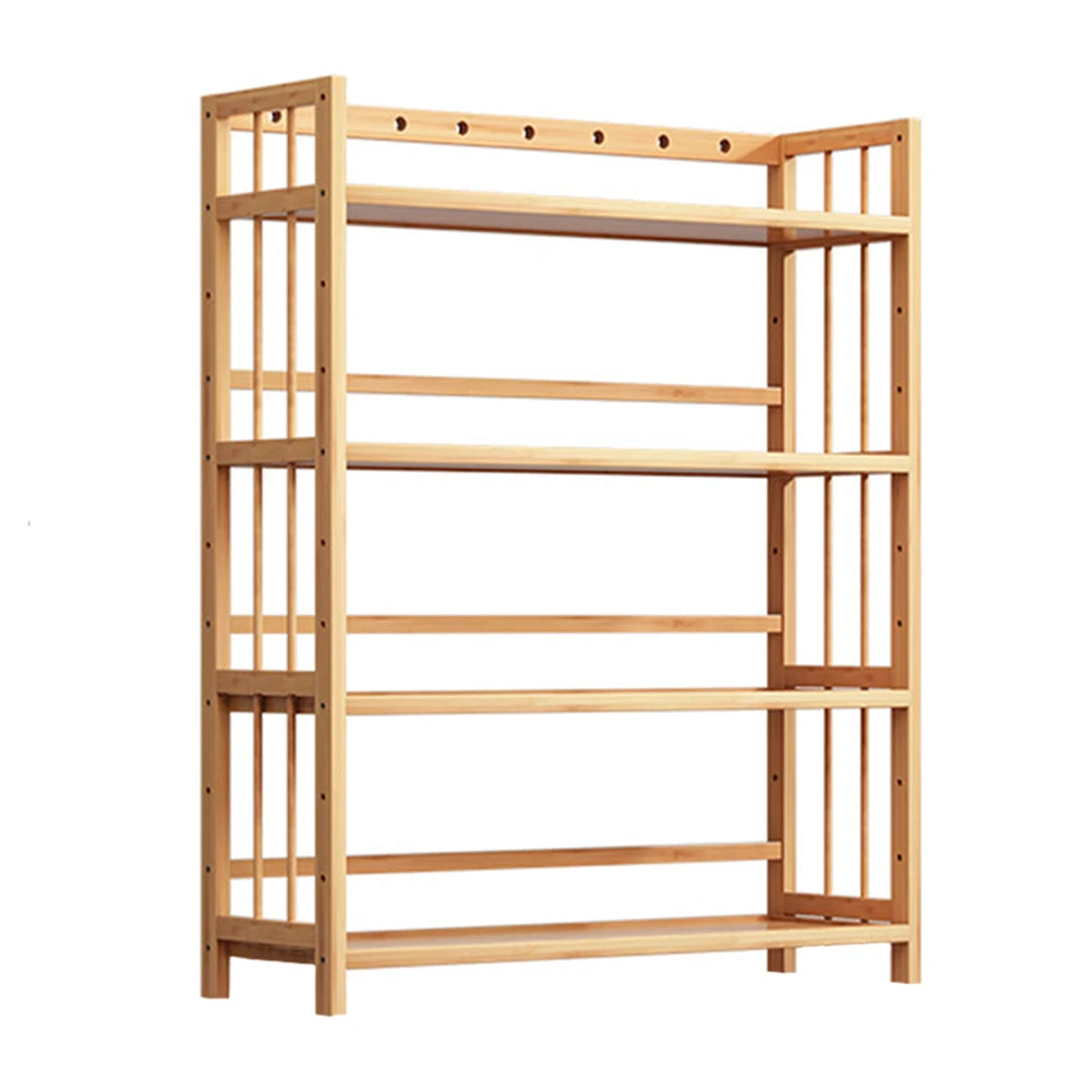 4-Tier Simple Bookcase Large Capacity Storage Shelves Multi-Function Free-Standing Storage Rack for Bathroom Kitchen Living Room