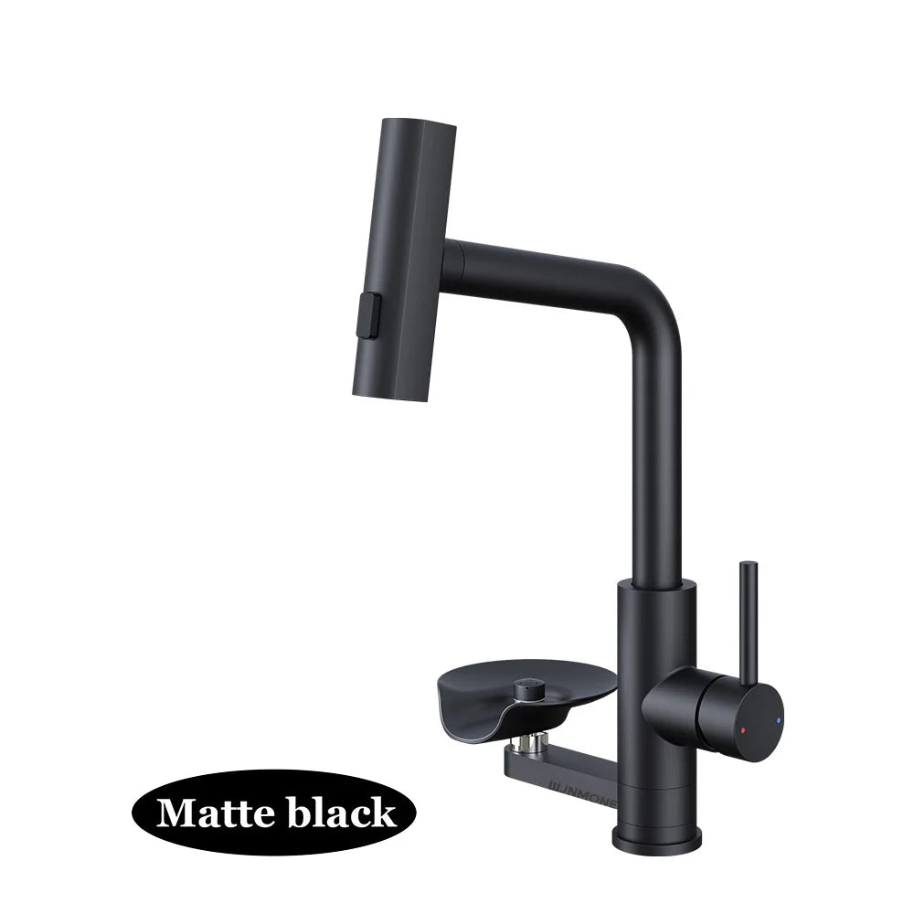 Multi Function Kitchen Faucet Flying Rain Stream Nozzle Waterfall Kitchen Sink Faucets Deck Mounted Cup Washer Kitchen Mixer Tap