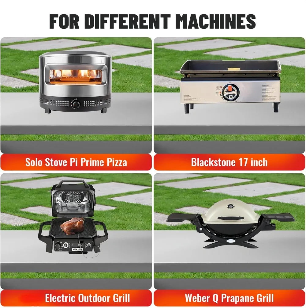 XL Outdoor Grill Cart with Cabinet, Stainless Steel Table Top, Spice Rack & Lockable Wheels for BBQ Cooking Prep