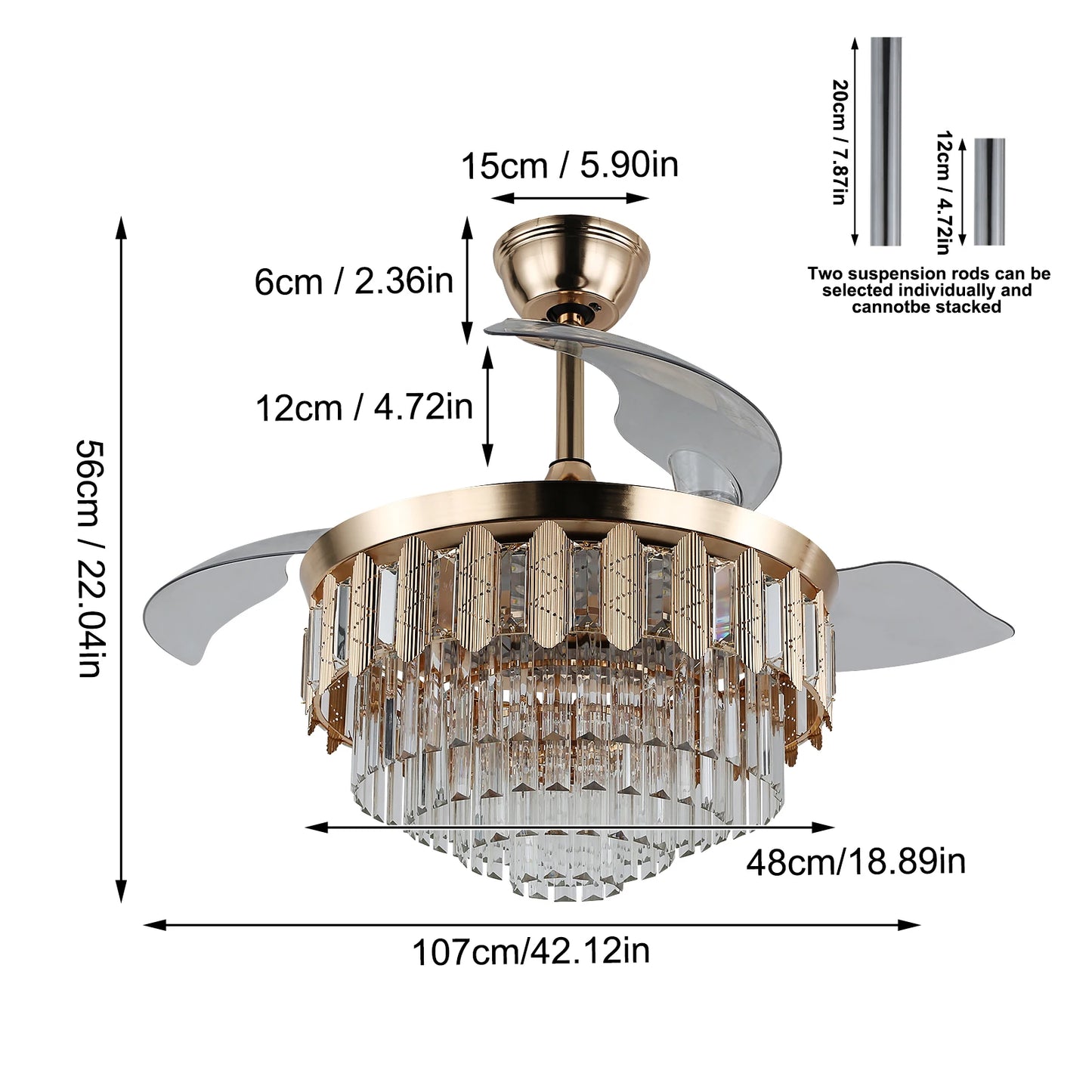 Modern Ceiling Fan With Led Light  Smart APP Remote Contro Reversible BLDC Intelligent Fandelier Lamp Indoor Fixture